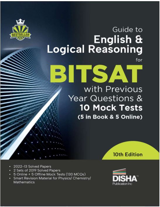 Guide to English & Logical Reasoning for BITSAT with Previous Year Questions & 10 Mock Tests - 5 in Book